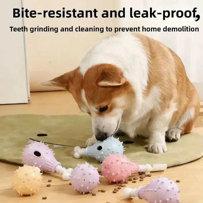 Jouet à mâcher distributeur de friandises pour chien en silicone résistant à la morsure et promoteur de la santé bucco-dentaire pour chiot et chien occassions spéciales et quotidiennes