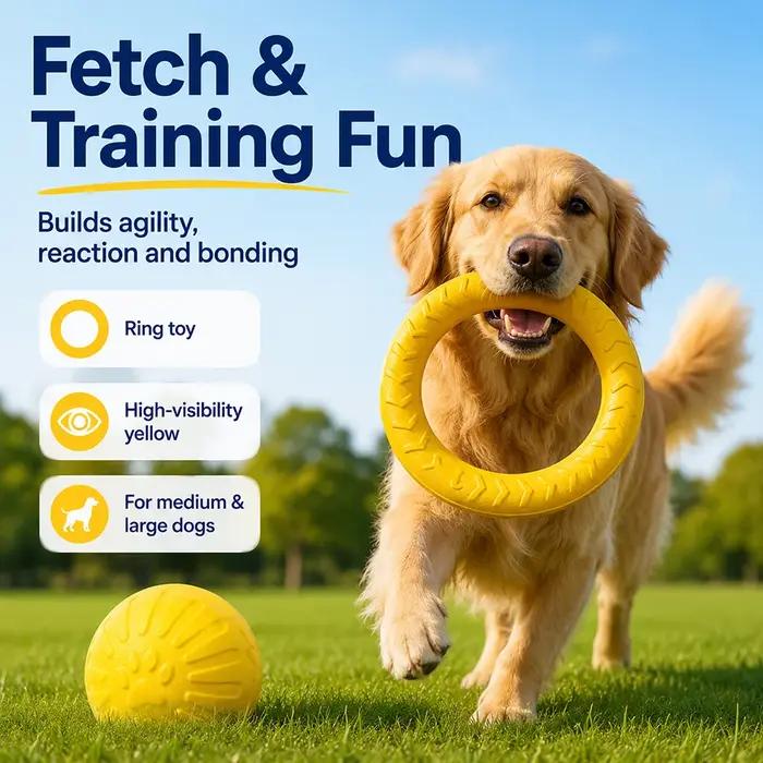 Jouets en EVA résistant pour chien balles anneau frisbee sangle traction jeu intérieur extérieur occassions spéciales cadeau