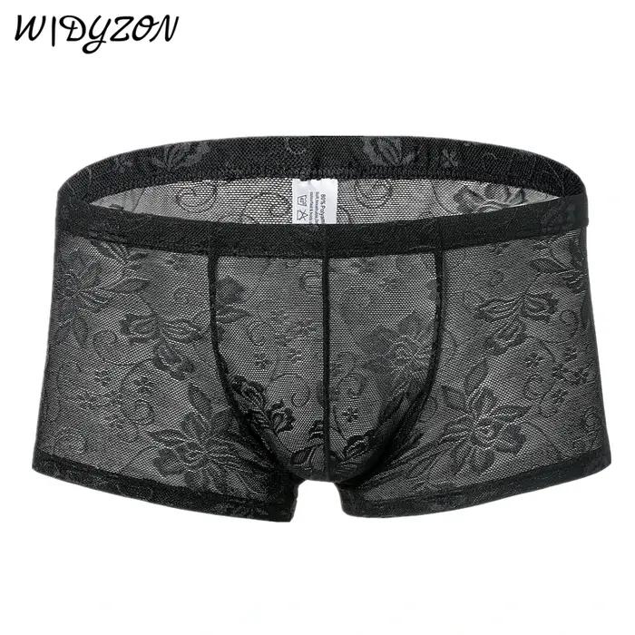 Wizzon – Boxer en dentelle pour homme, sous-vêtement respirant et doux