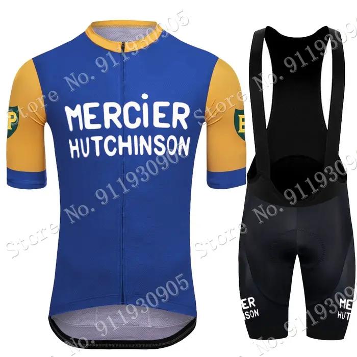 Mercier Pro Team Retro Imaging Jersey Set, Vêtements de cyclisme pour hommes, Chemises de vélo de route d'été, Cuissard à bretelles, Leesslot VTT, 2023