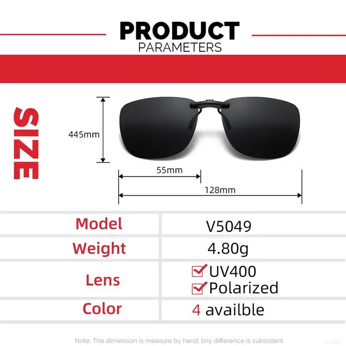 Lunettes de soleil polarisées à Clip carré pour femmes et hommes, verres noirs UV400, Vision nocturn