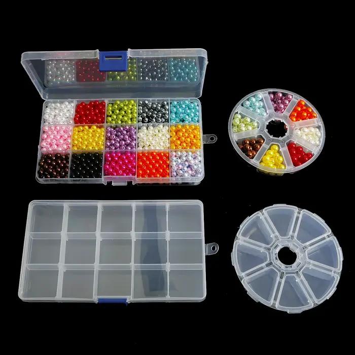 Boîte de rangement en plastique transparent pour bijoux, conteneur réglable pour perles, boucle d'or