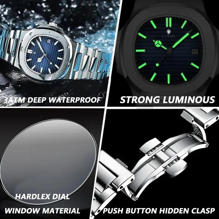 Montre automatique homme luxe - Mouvement casual business - Montre-bracelet quartz cadeau masculin
