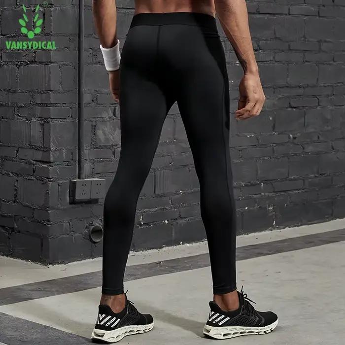 VANSYDICAL – pantalon de Compression pour hommes, collant de course avec rayures réfléchissantes, Le