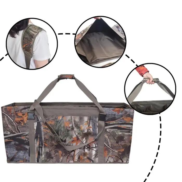 Sac à dos transport leurres chasse 12 emplacements - Filet portable pour canards et pigeons avec sangle