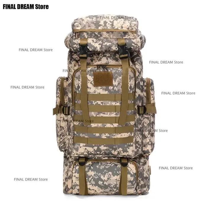 Grande capacité 80L imperméable Camouflage randonnée sac à dos décontracté tactique Sports de plein
