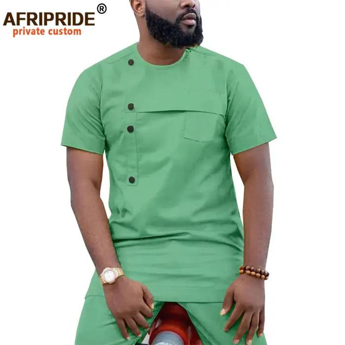 Ensemble Dashiki en coton 100% AFRIPRIDE pour homme, motifs wax batik, décontracté et personnalisable, pour mariage et occasions spéciales