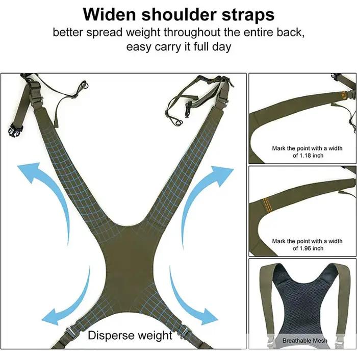 Sac poitrine étanche pliable multi-poches rangement jumelles télescope randonnée escalade extérieur