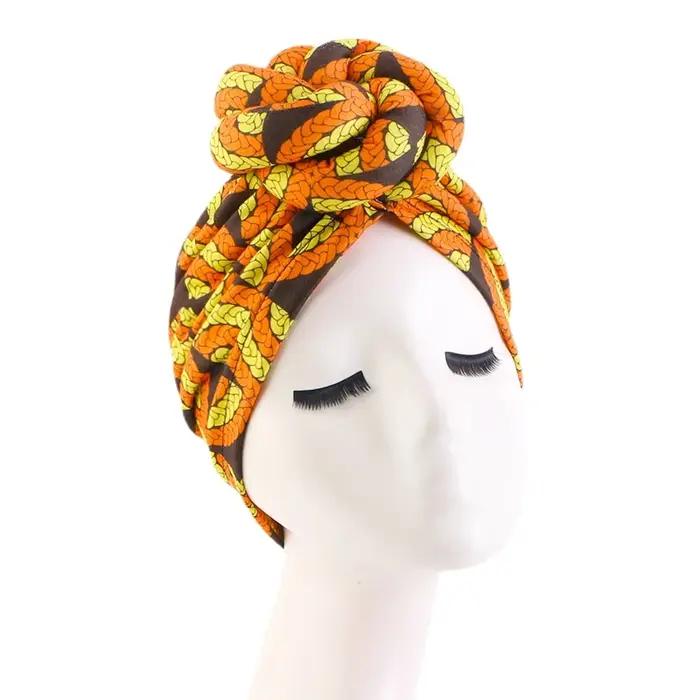 Chapeau Turban extensible à grande fleur pour femmes, imprimé africain, couvre-chef, couvre-chef de