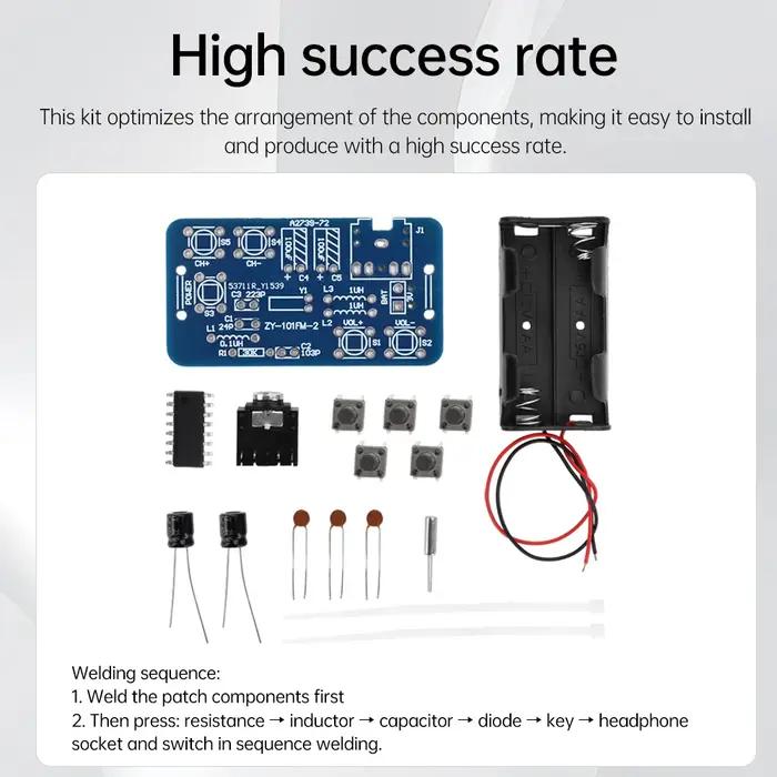 Kit de bricolage radio FM sans fil 76-108Mhz pour passionnés d'électronique et amateurs de DIY occasions spéciales