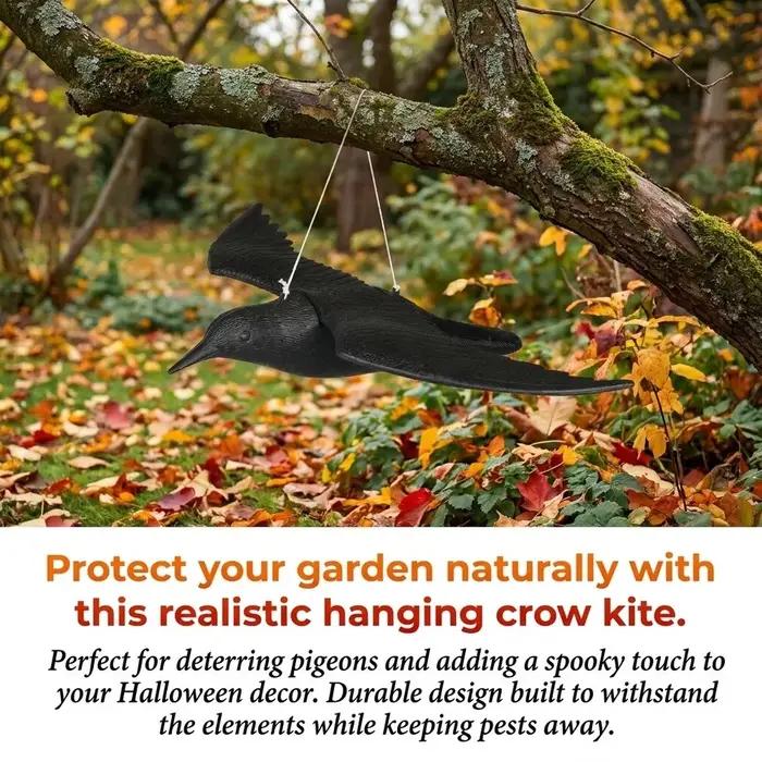 Cerf-volant effaroucheur de corbeaux design dynamique pour contrôler les nuisibles et décorer extérieurement pendant Halloween et toute l'année
