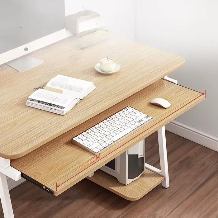 Petit bureau d'ordinateur pour petits espaces, table d'écriture moderne de 33,5 pouces avec étagère