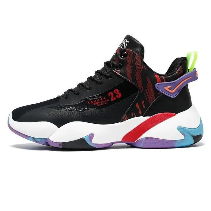 Chaussures de basketball montantes pour hommes, décontractées et sportives, avec semelle extérieure