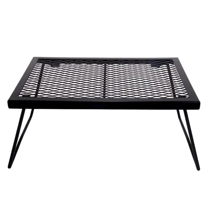 Grille de cuisson pliable pour feu de camp, robuste, pour barbecue, pique-nique et camping