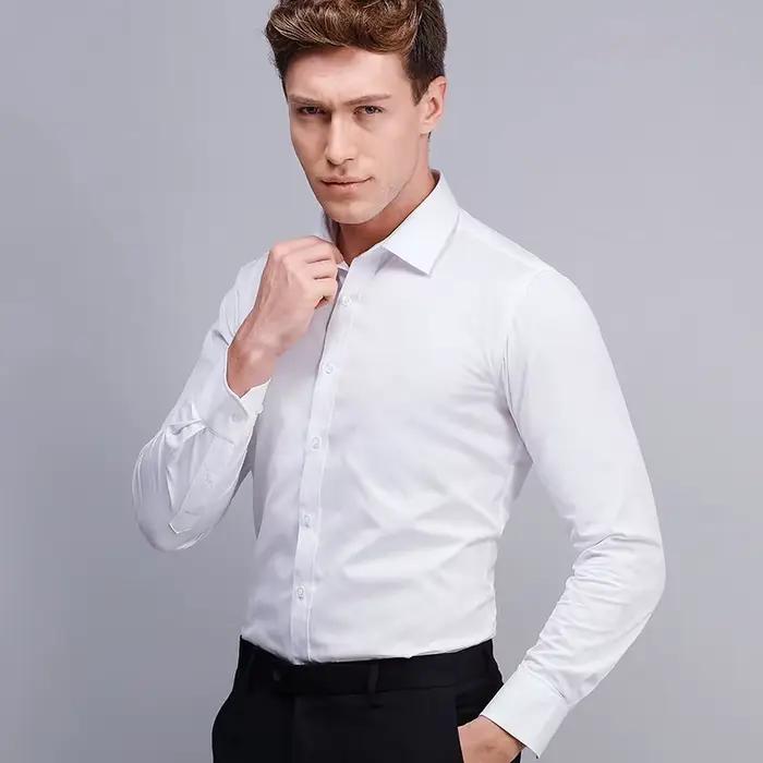 Nouvelles chemises pour hommes à manches longues, chemises habillées pour hommes, coupe ajustée, che