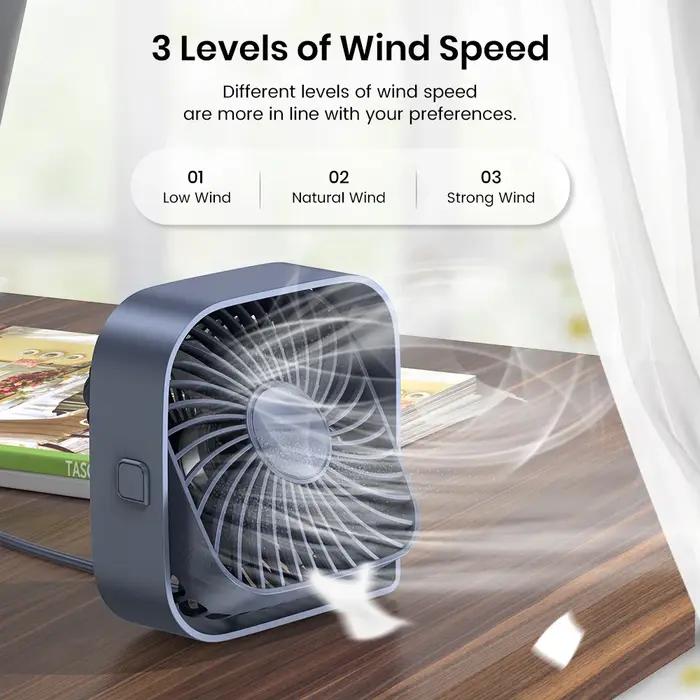 TOPK Ventilateur de bureau USB, mini ventilateur portable, ventilateur de refroidissement de table d