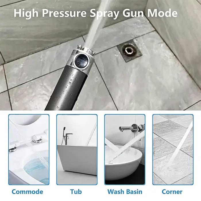 Pomme de douche manuelle 3 modes avec brosse massage et filtre coton économie eau pour chasse
