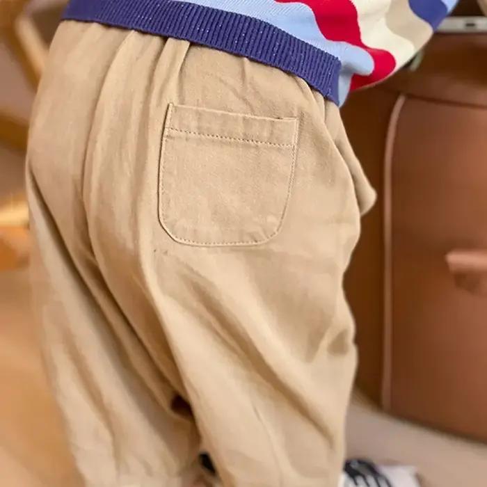 Solide garçon enfants mode pantalon enfant en bas âge vêtements été printemps bébé poche cheville lo