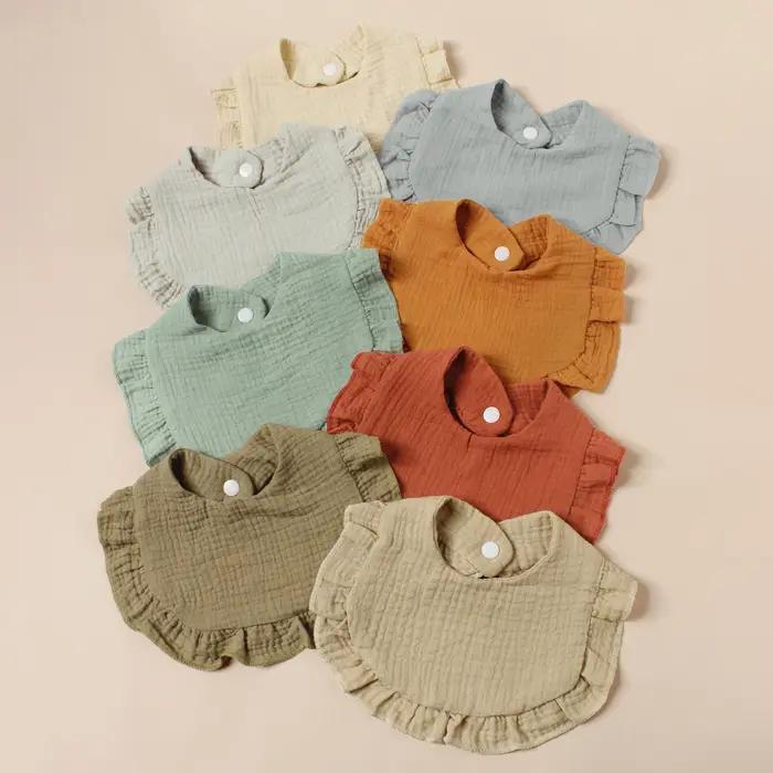 Bavoirs à volants en coton pour nouveau-né