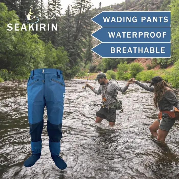 Pantalon de pêche à la mouche pour homme, 4 plis, respirant, bleu, imperméable, bas botte, extérieur