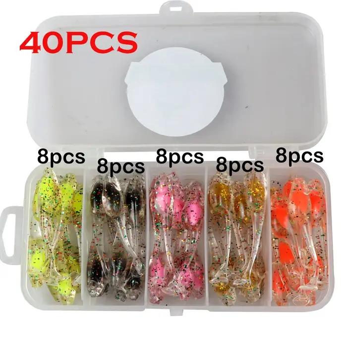JOHNCOO 5 cm 0.8g T pagaie queue Shad Ajing leurre de pêche Rockfish caoutchouc souple