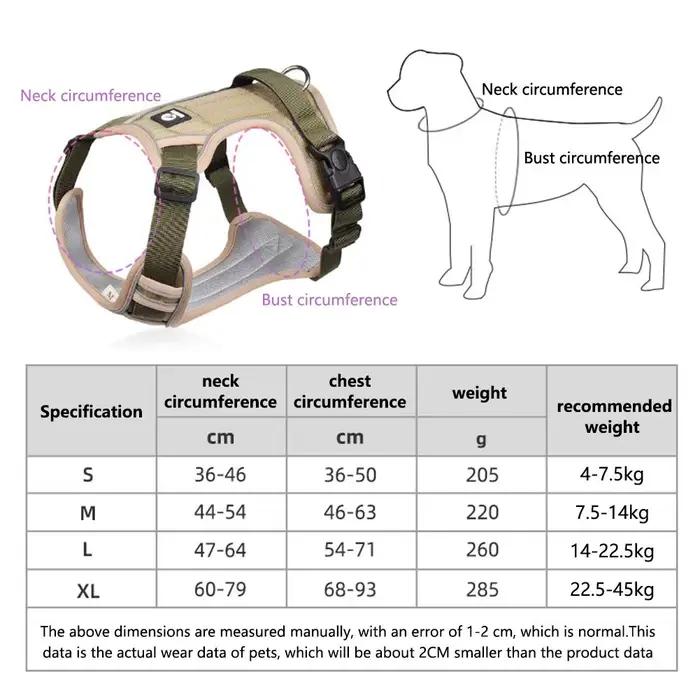 Harnais réfléchissant pour chiens sécurité confortable pour promenade nuit et grandes aventures