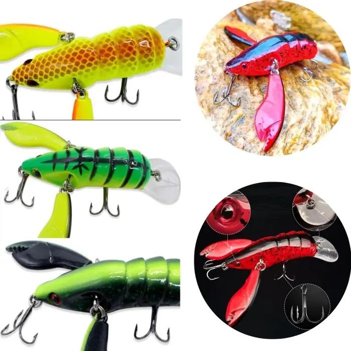 Leurre d'écrevisses articulé appât dur bionique ABS avec crochet pointu pour bar à tête de serpent pêche en eau de mer occasions spéciales