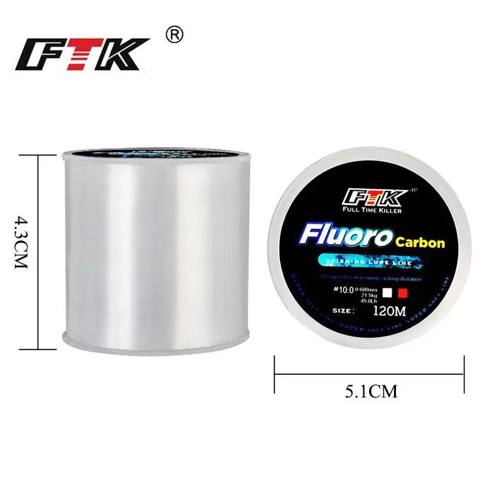 FTK 120m ligne de pêche 0.2mm-0.6mm 7.15LB-45LB processus de traitement de revêtement fluorocarbone