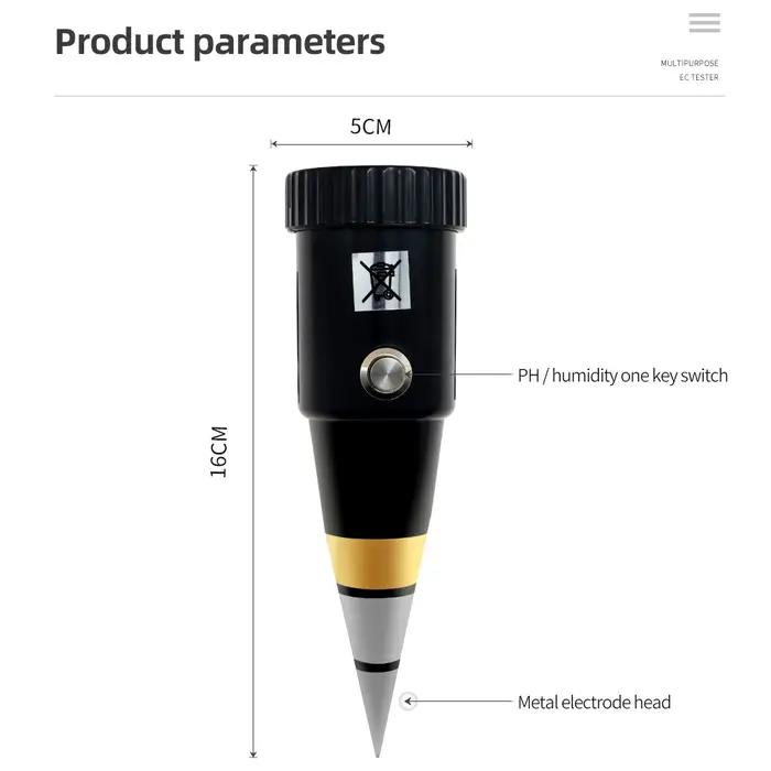 Testeur d'humidité du sol 2 en 1 /4 en 1, testeur d'acidité et d'humidité du sol, sonde à capteur mé