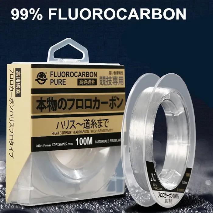 Ligne de pêche en fluorocarbone de 99% M, Monofilament de 1 à 25kg, en Fiber de carbone importée du