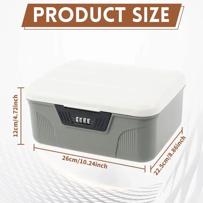 Boîte de rangement portable en plastique verrouillable avec serrure à code numérique, coffre-fort po