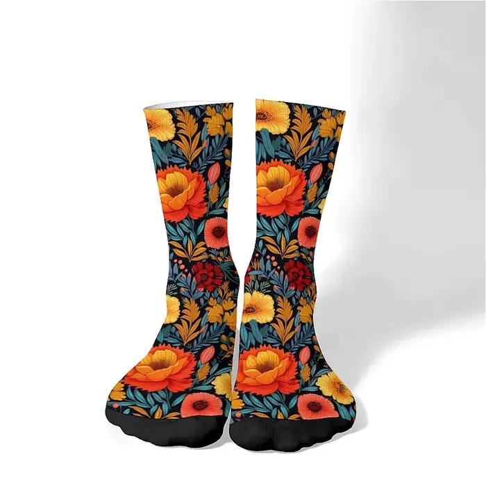 Chaussettes homme fun fleurs rétro artistiques - Style décontracté outdoor cadeau chasseur original