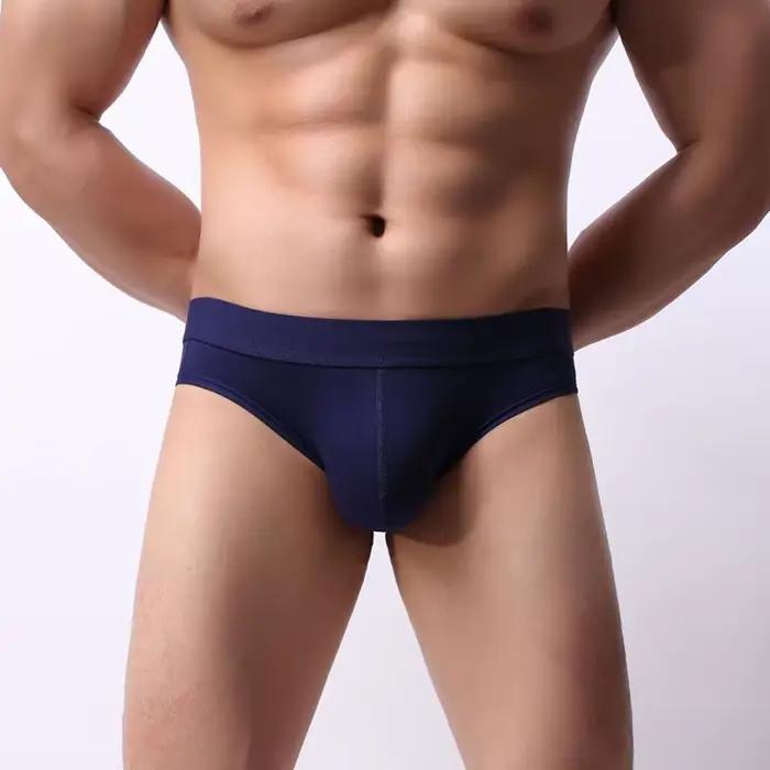 Sous-vetements sexy pour hommes slips en coton spandex taille basse pochette convexe design moderne pour homme occasions spéciales cadeau romantique