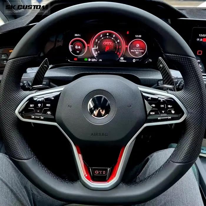 SK personnalisé pour Volkswagen Golf 8 MK8 GTI R ligne voiture en Fiber de carbone volant palette ma