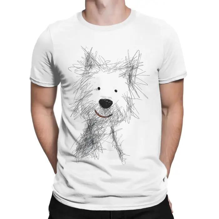 T-shirt West Highland White Terrier design unique pour homme motif chien original col rond manches courtes couleurs variées occasions spéciales