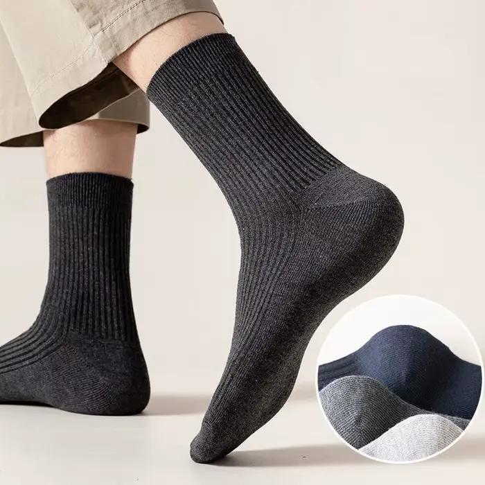 3 paires chaussettes homme coton respirantes couleur unie noir qualité supérieure bureau chasse
