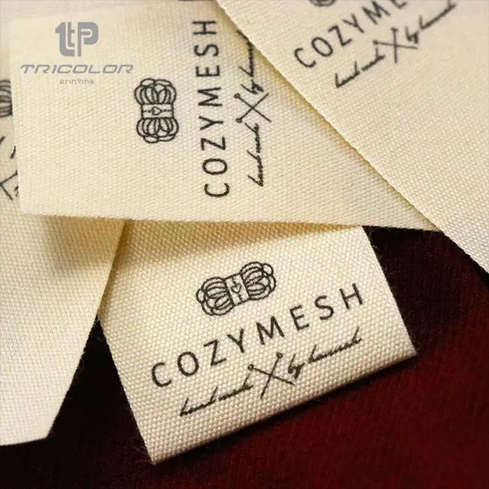 Étiquette en coton à motif personnalisé 30x60mm, étiquette de marque personnalisée pour vêtements, r