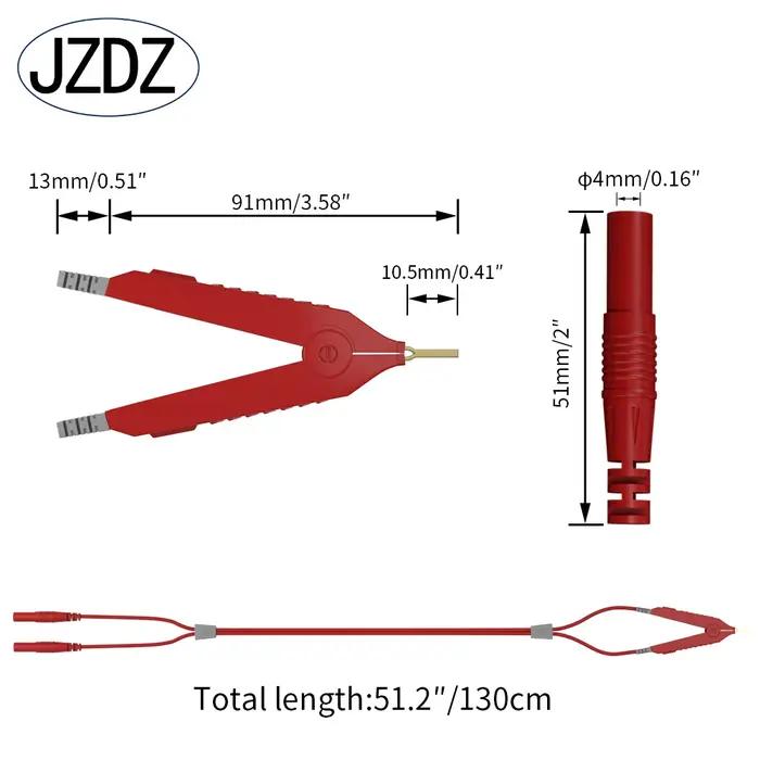 JZDZ – fil de Test Kelvin Lcr, résistance inférieure, 4 fils, 4mm, fiche banane de sécurité, Clip Ke