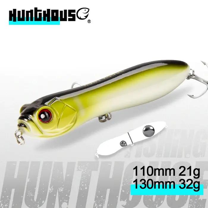 HuntHouse Crazy Surface tracteur Topwater crayon leurre de pêche 110mm 130mm grand hochet balle fort son Stickbait appât dur LW127