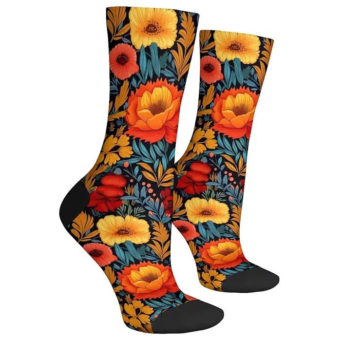 Chaussettes homme fun fleurs rétro artistiques - Style décontracté outdoor cadeau chasseur original