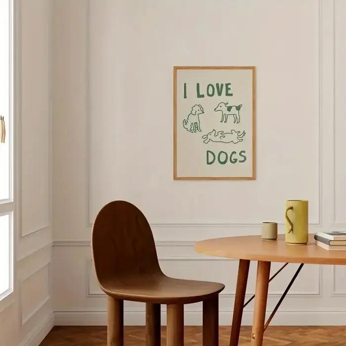 J'aime les chiens texte et illustrations de chiens simples