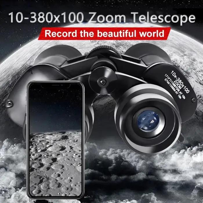Télescope monoculaire puissant 10-380x100 zoom HD BAK4 - Haute magnification professionnelle chasse tourisme
