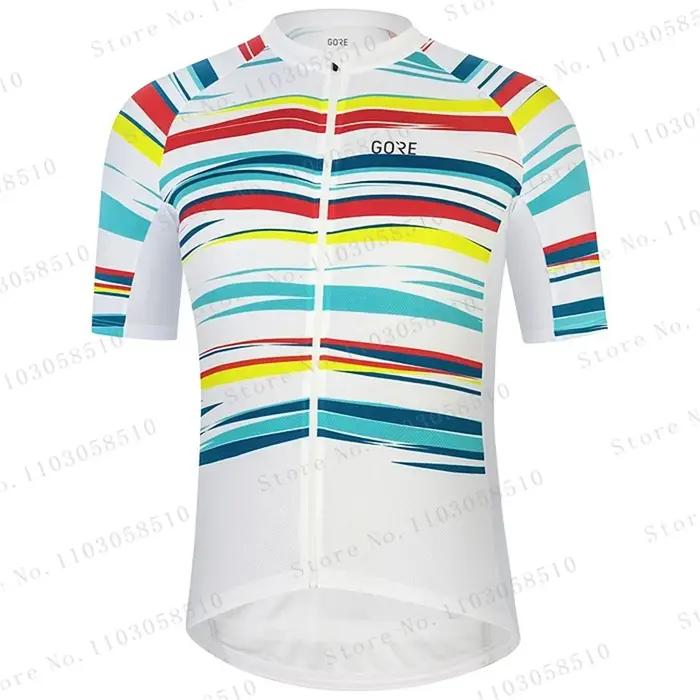 Maillot de cyclisme pour hommes, hauts d'été à manches courtes, vêtements de sport, chemises de vélo, cuissard à bretelles, vêtements de vélo de route et vtt