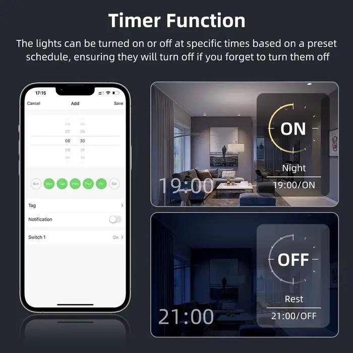 AVATTO – variateur de lumière intelligent WiFi, interrupteur tactile, 1/2 gang, panneau en verre, co