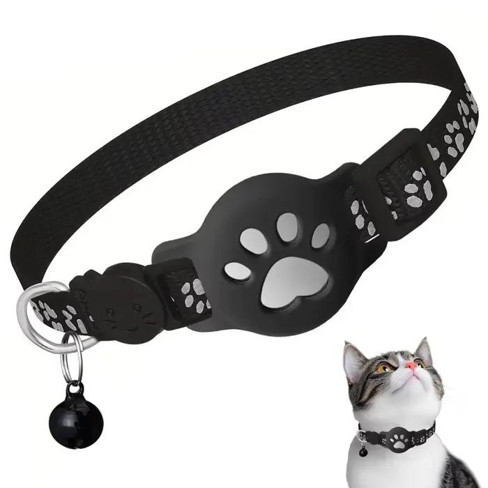 Collier de sécurité pour chat avec boucle, bandes réfléchissantes, réglable pour collier Airtag, anti-perte, étanche pour étui Airtag, chatons, chiots occassions spéciales