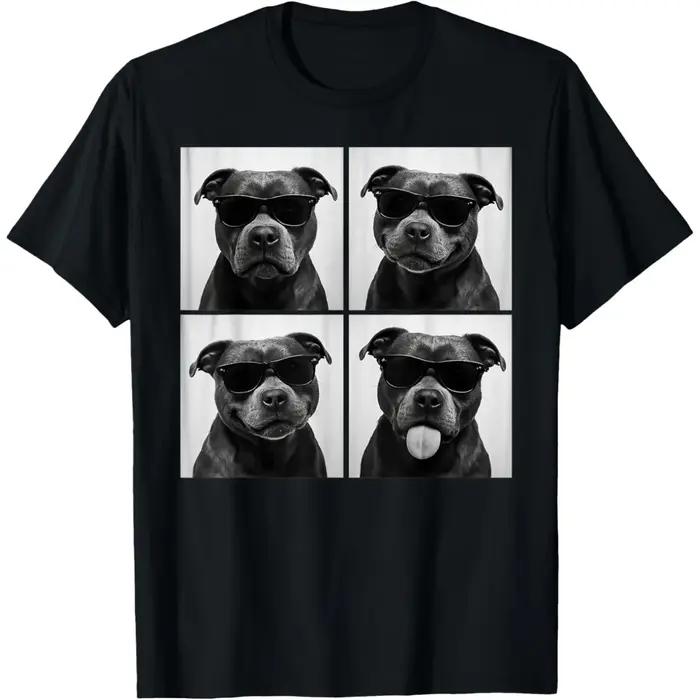 Drôle Staffordshire Bull Terrier amant mignon chien Photo t-shirts hommes coton Humor Streetwear à manches courtes unisexe vêtements amples
