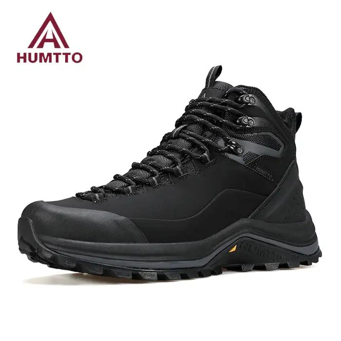 HUMTTO-Chaussures de randonnée respirantes en cuir véritable pour homme, baskets de sécurité, de tre