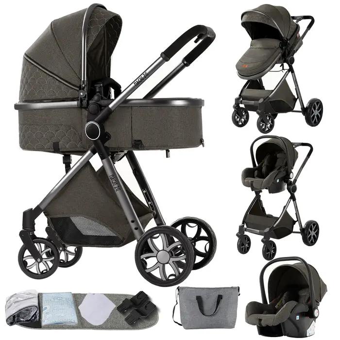 Poussette bébé 3 en 1 avec siège auto pliable landau