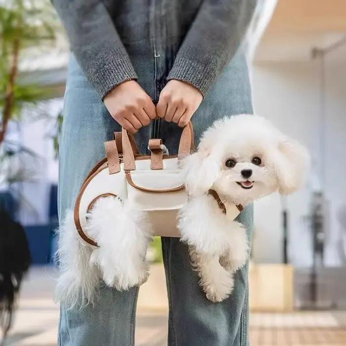 Sac à bandoulière simple pour chiens de petite et moyenne taille, porte-animaux multifonctionnel pour la marche