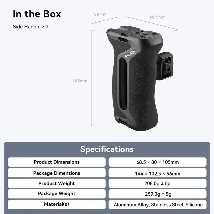 Poignée latérale SmallRig avec vis de localisation deux en un 1/4 "et 3/8"